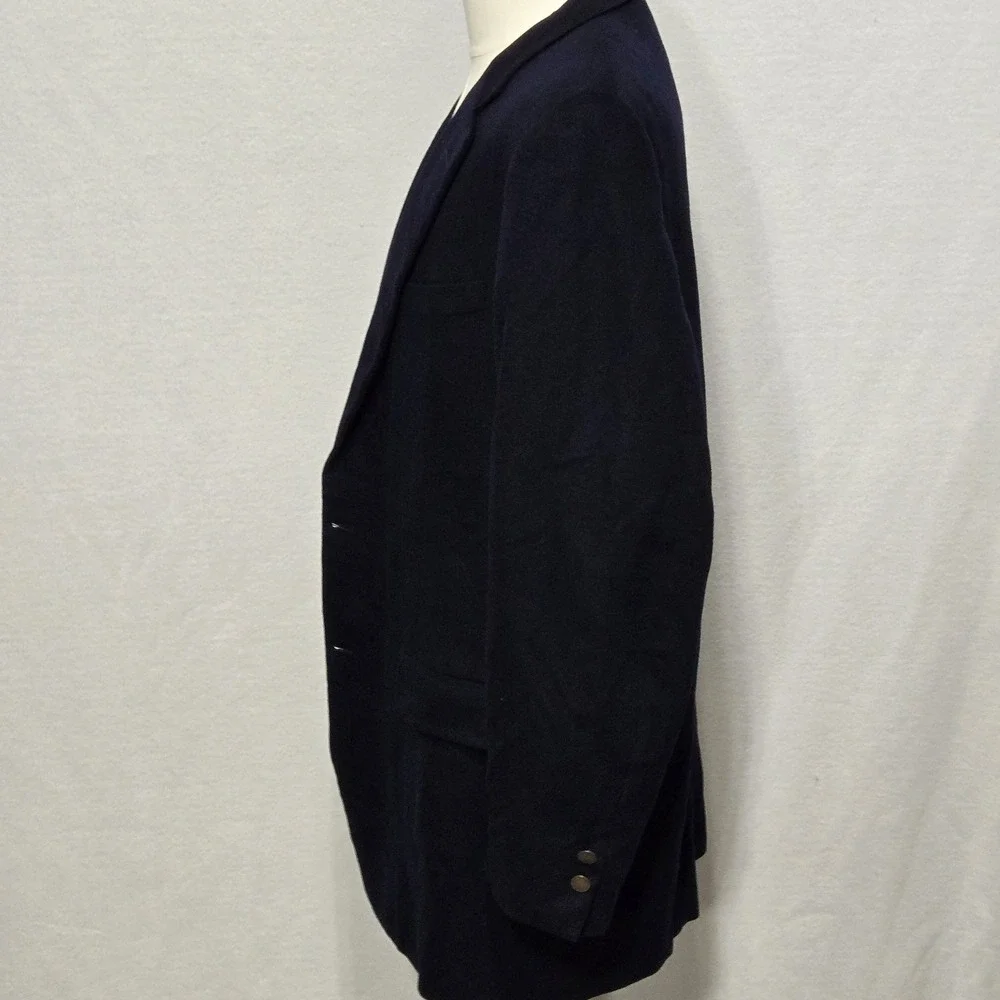 Vintage Hickey Freeman Blazer Mens 42 Navy Canterbury Collection Cashmere 80s‎